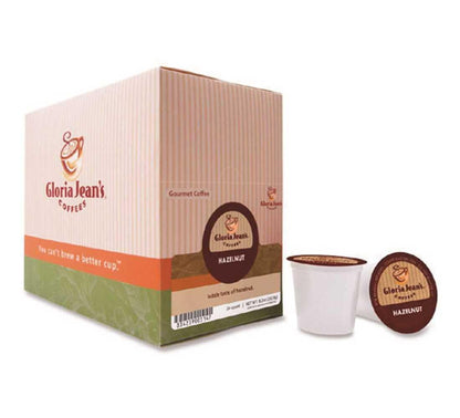 Gloria Jean's Coffees Hazelnut, Single-Serve Keurig K-Cup Pods, Flavored Medium Roast Coffee, 24 Count
