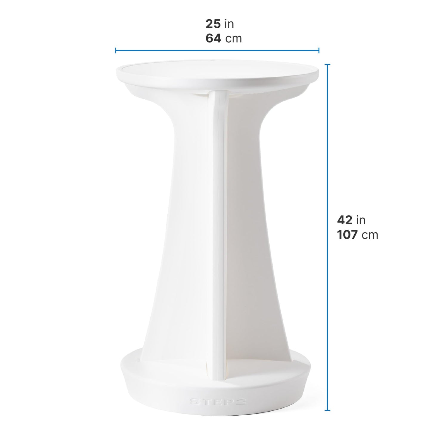 Step2 Vero in-Pool High-Top Bistro Table, 42 in. Outdoor Bar-Height Table for Pool Ledges up to 36 in. of Water, UV-Resistant, White