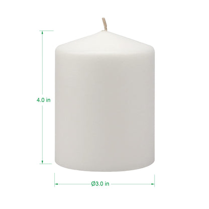 Stonebriar Unscented White Tall Pillar Candles, 35 Hour Burning Candle Pillars, Perfect for Decor, Weddings, Emergencies 3" X 4", 6 count
