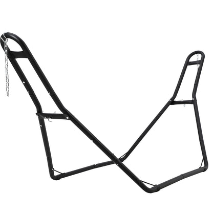 Universal 2 Person Hammock Stand, Heavy Duty Steel Hammock Stand 550 lbs Capacity, Fits 9 to 14 Foot Hammocks for Outdoor Indoor Adjustable Portable Hammock Stand with Chain, Hook, and Carrying Bag