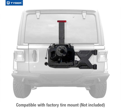 Tyger Auto TG-TR8J88818 Tire Carrier Kit Compatible with 2018-2026 Jeep Wrangler JL (Not for JK) Textured Black for up to 37inch Spare Tire
