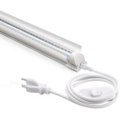 Barrina LED Shop Light 4FT 40W 5000LM 6500K V Shape T8 Integrated Fixture, Aluminum, Clear Cover