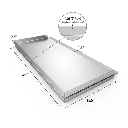 Stanbroil Cast Stainless Steel Replacement Cooking Griddle with Handle for Camp Chef SG60, Fits Camp Chef 14” 2 Burner Stove Cooking System and Other Similar Grills