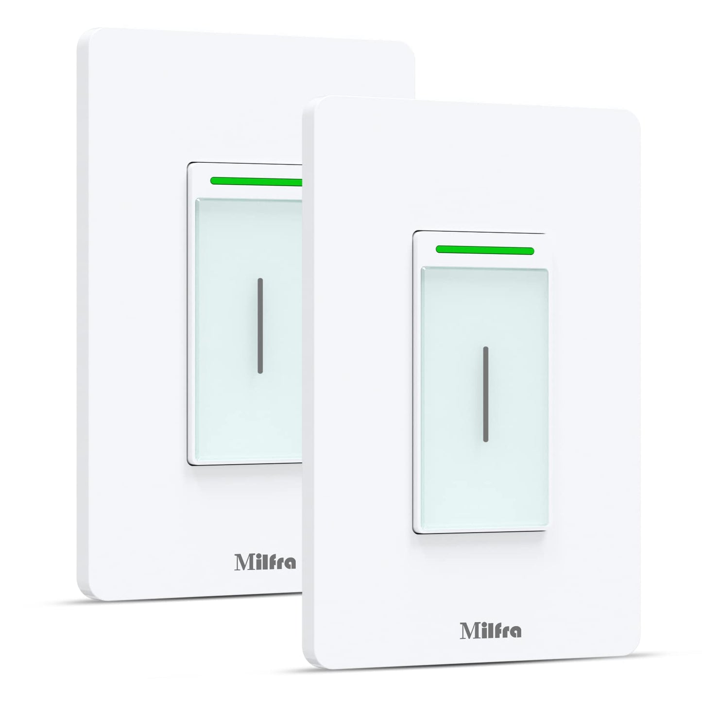 Milfra Smart Light Switch-Smart WiFi Switch 2.4Ghz Compatible with Alexa, Google Assistant,Remote Control/Voice Control and Schedule, Neutral Wire Required, Single-Pole, No Hub Required (4 Pack)