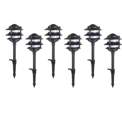 MULANDI 6 Pack Pathway Lights Outdoor, Metal IP54 Waterproof Bright Integrated LED Landscape Light for Walkway Garden Yard Patio Decoration, 3000K Warm White, Black, ETL, UL