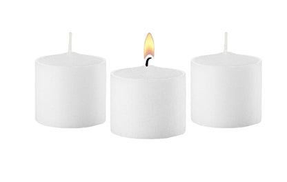 D'light Online Long 10 Hour Burn Time Unscented Votive Candles - Small Candles for Birthdays, Baby Shower, Home Decoration, Restaurants and Weddings (White, 10 Hour - Set of 12)