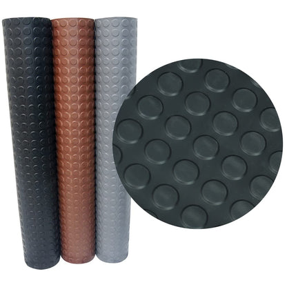 Rubber-Cal Coin-Pattern Thermoplastic Flooring - 3.5mm x 36" x 15ft - Black