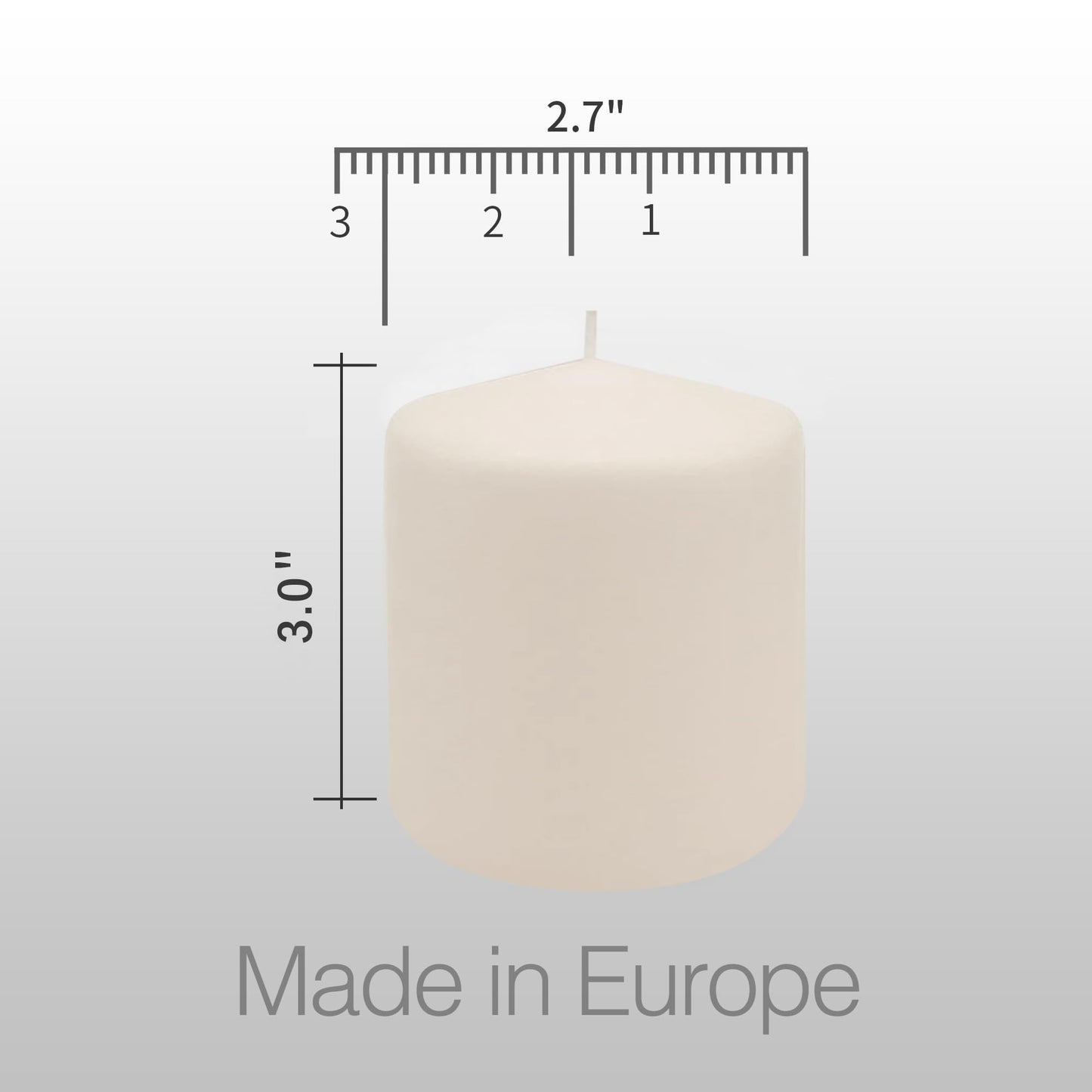 Pillar Candles - 2.7x3 inch | 30 Hours Burning, 6 Count - White Unscented Smokeless European Pillar Candles - Perfect for Wedding, Parties, Spas, Home Gatherings and Dinner