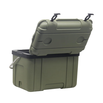 WXPSKY Rotomolded Cooler, 27Qt Hard Cooler with Heavy Duty Handles, Drain Outlet, Ice Retention to 3-5 Days, Insulated Ice Chest for Camping/Beach/Tailgating Boat Fishing & More (Green)