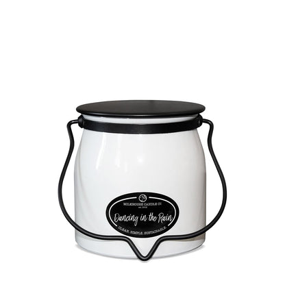 Milkhouse Candle Company Dancing in The Rain Soy Candle - Orange Blossom | Summer Orchid | Wind-Swept Grass Scented - 16 oz Butter Jar with Lid, 65+ Hour Burn Time, Made in the USA