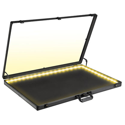 DuvinDD Card Display Case with LED Light for Trading Card, 34 x 22 inch Aluminum Large Portable Card Show Display Case, Lockable Trade Show Display Cases for Pokemon Cards, Coin, Collectibles, Silver