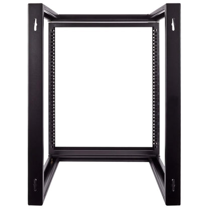 NavePoint 12U Server Rack with Swing Gate - Wall Mount Rack for 19 Inch IT Equipment Open Frame Rack – Network Rack Wall Mount for AV & Server Equipment 18” Deep Rack, Black