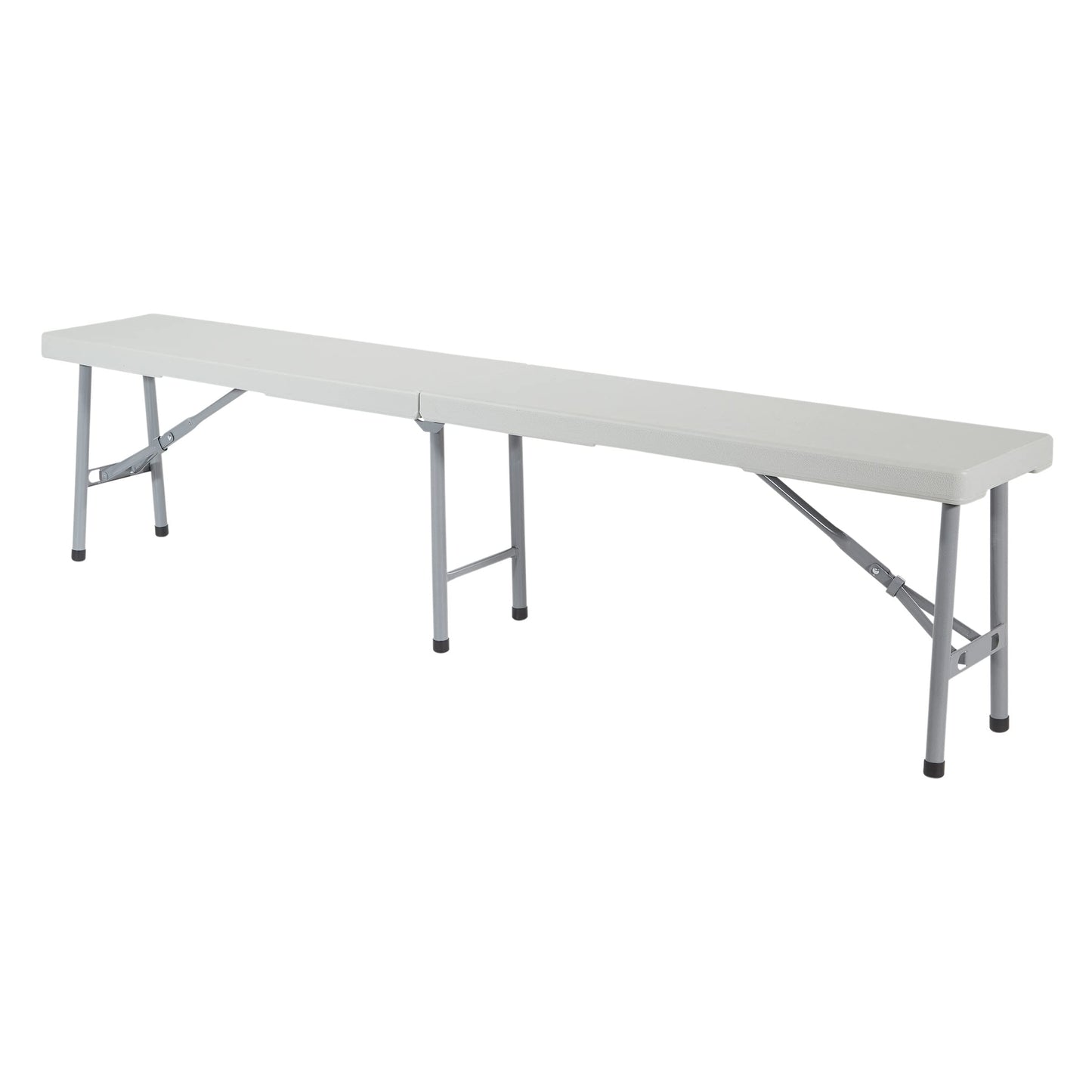 Office Star Resin 6 Foot Folding Bench and 6 Foot Resin Center-Folding Portable Table