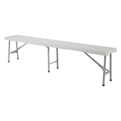 Office Star Resin 6 Foot Folding Bench and 6 Foot Resin Center-Folding Portable Table