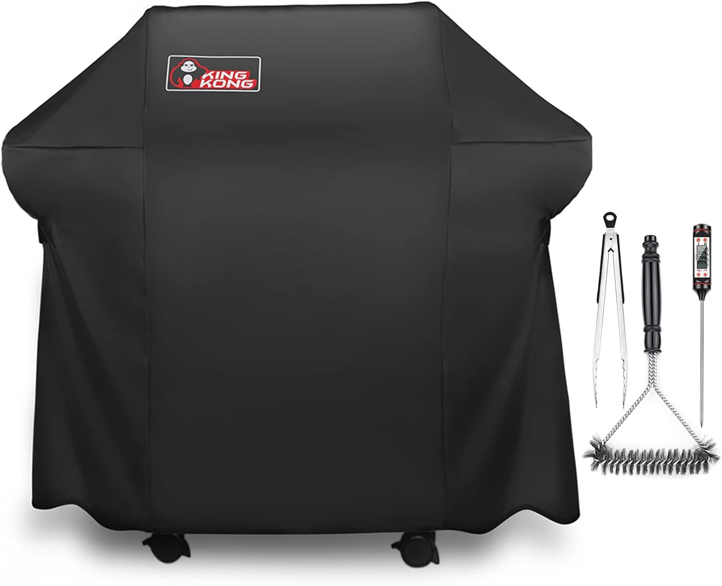Kingkong 7106 Grill Cover for Weber Spirit 200 & 300 Series - Includes Brush, Tongs & Thermometer