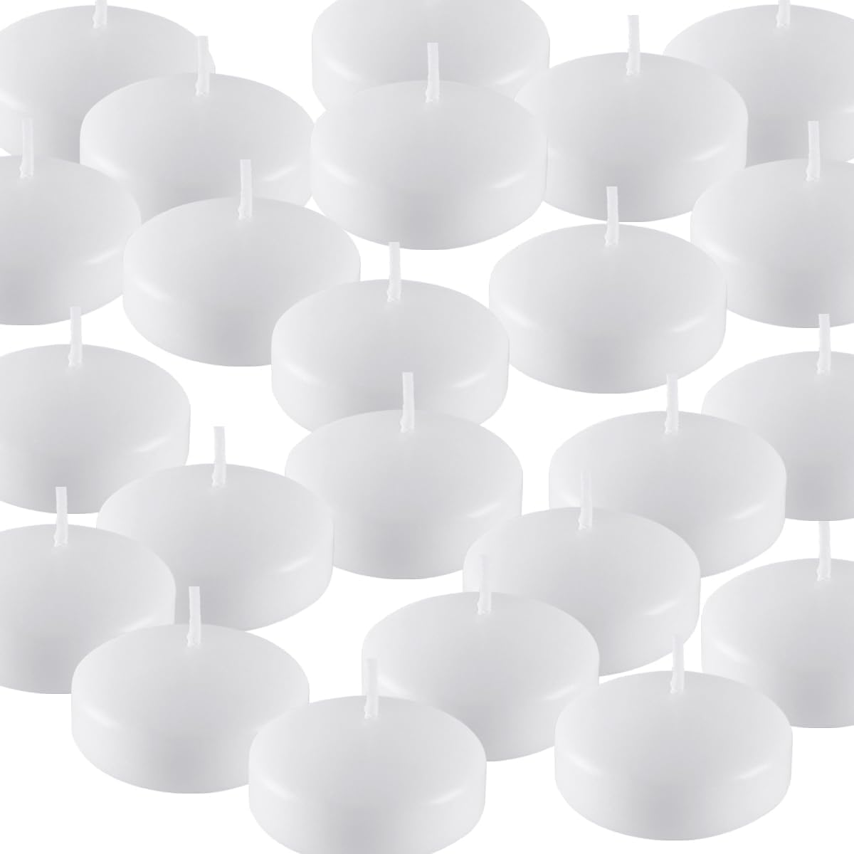 YOROXRG 50 Pack of 2-Inch White Floating Candles - Ideal for Weddings, Home Décor, Spa Baths, and Romantic Settings