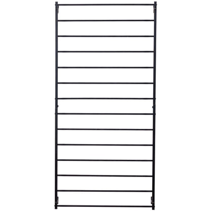 MyGift Wall Mounted Metal Garden Trellis for Climbing Plants Vines & Ivy, Matte Black Outdoor Panel with 14 Support Bars Outdoor Hanging Support Frame – No Assembly Required