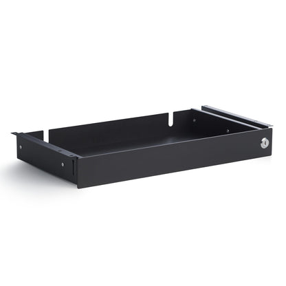 PERFECT POSTURE Max Under Desk Storage Drawer – Large Desk Drawer with Lock for Regular & Sit-Stand Standing Desks, Black (19.3" x 10")