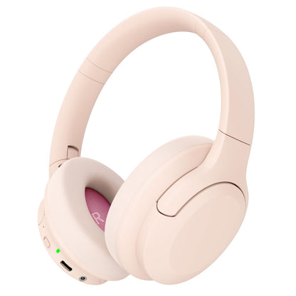 TANKASE Active Noise Cancelling Headphones, Wireless Over Ear Bluetooth Headphones,100H Play Time Bluetooth Headphone with Microphone,Lightweight and Foldable Comfortable Deep Bass for Work/Gym Pink