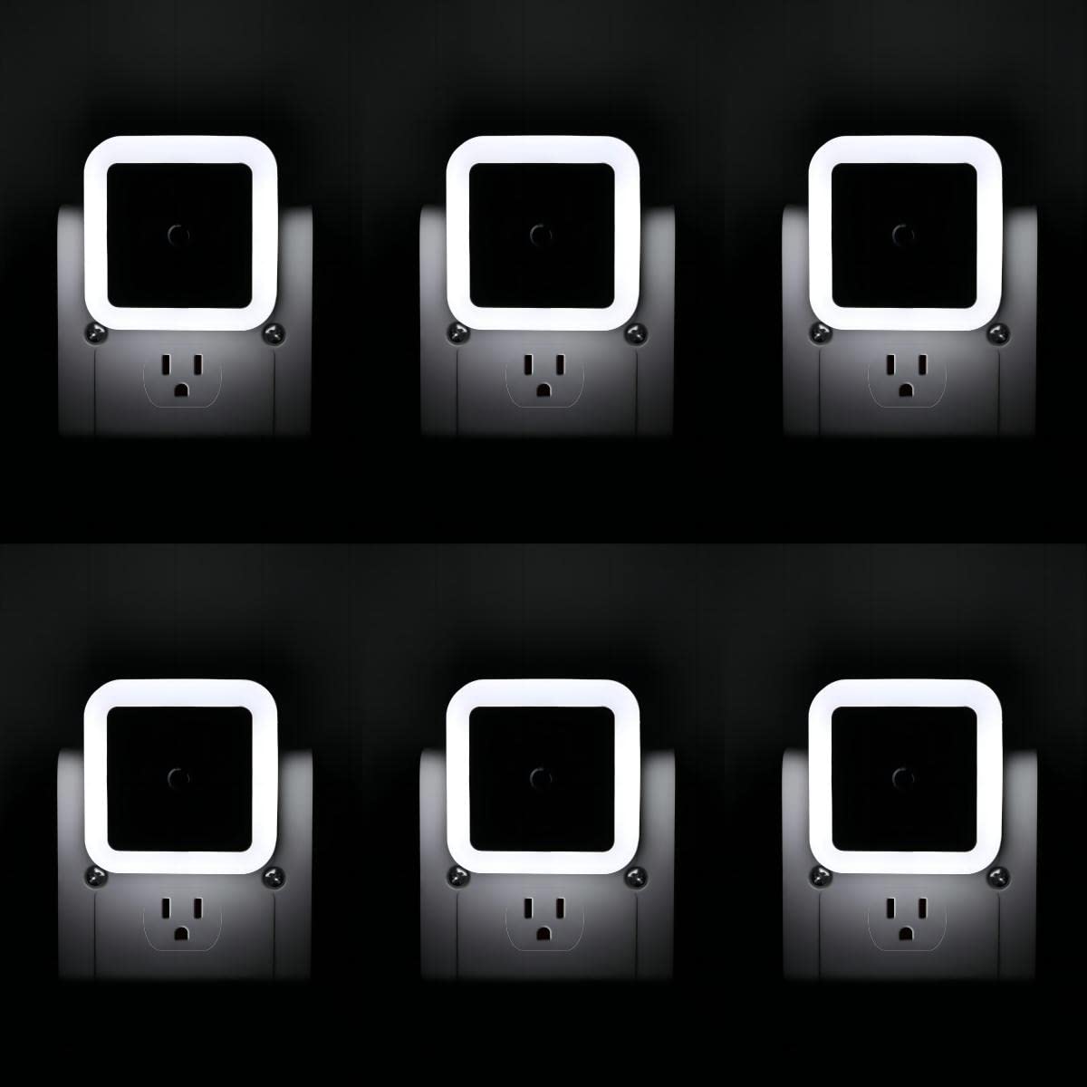6 Pack Blue LED Night Light Plug in, Dusk to Dawn Sensor Automatic On and Off, Energy Efficient, Soft Glow Kids, Nursery, Bedroom, Bathroom, Hallway, Stairs, Kitchen