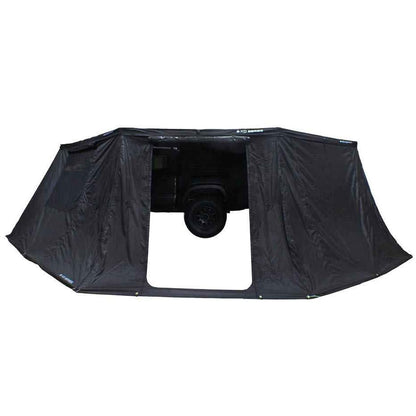 Overland Vehicle Systems XD Nomadic 180 Awning Wall with Windows - 320G Poly Cotton Rip Stop Black Out Matierial - Zipper Attachment Method