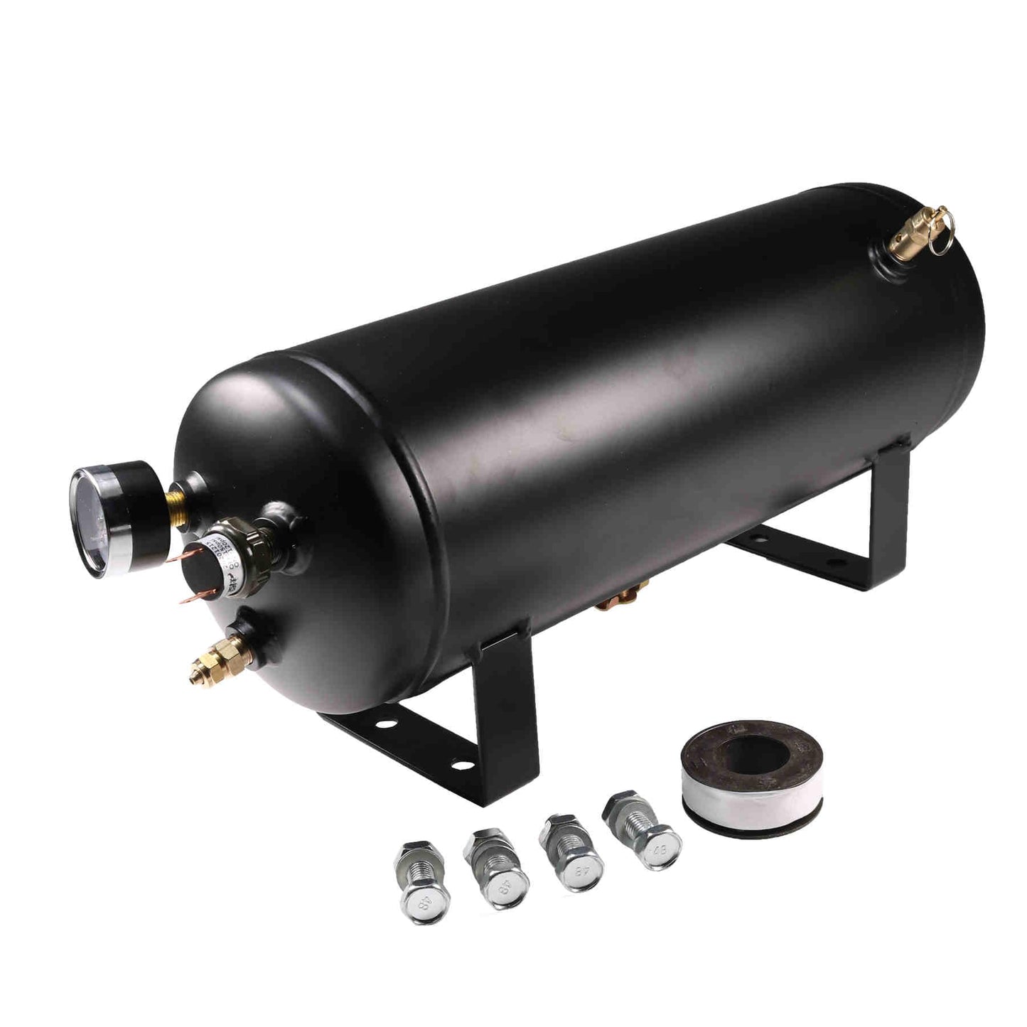 12V 4 Trumpets Train Horn Kit 150psi Complete Onboard System 150psi Air Compressor 1.5 Gallon Air Tank 4 Trumpets Fits Any Vehicle Truck Car Semi Pickup Replacement for Jeep RV SUV Super Loud dB