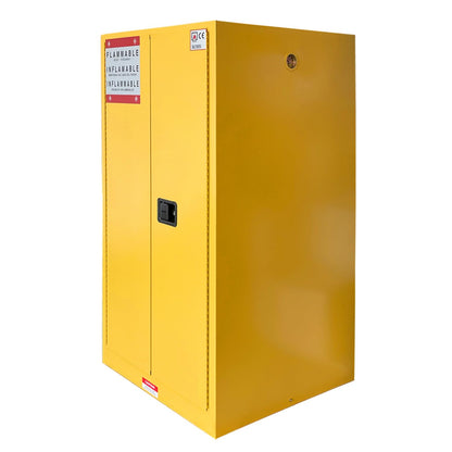 65H x 34W x 34D Double-Wall for Flammable Liquids, 65~90 Gallon Flammable Storage Cabinet with Adjustable Shelf x2,Thickened Galvanized Steel Fireproof Cabinet, Industrial & Commercial Use- Yellow