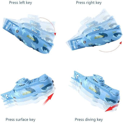 Mini RC Boat Toy Remote Control Tourist Submarine Underwater Electric Fish Tank Diving Child's Birthday Present(Blue)