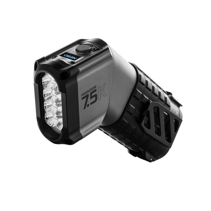 NEBO Paradigm Spotlight | Rechargeable 7500 Lumens Flashlight, Powerful Magnetic Base, Digital Display, Ergonomic Angled Grip, IPX6 Water-Resistant, Removable Belt Clip