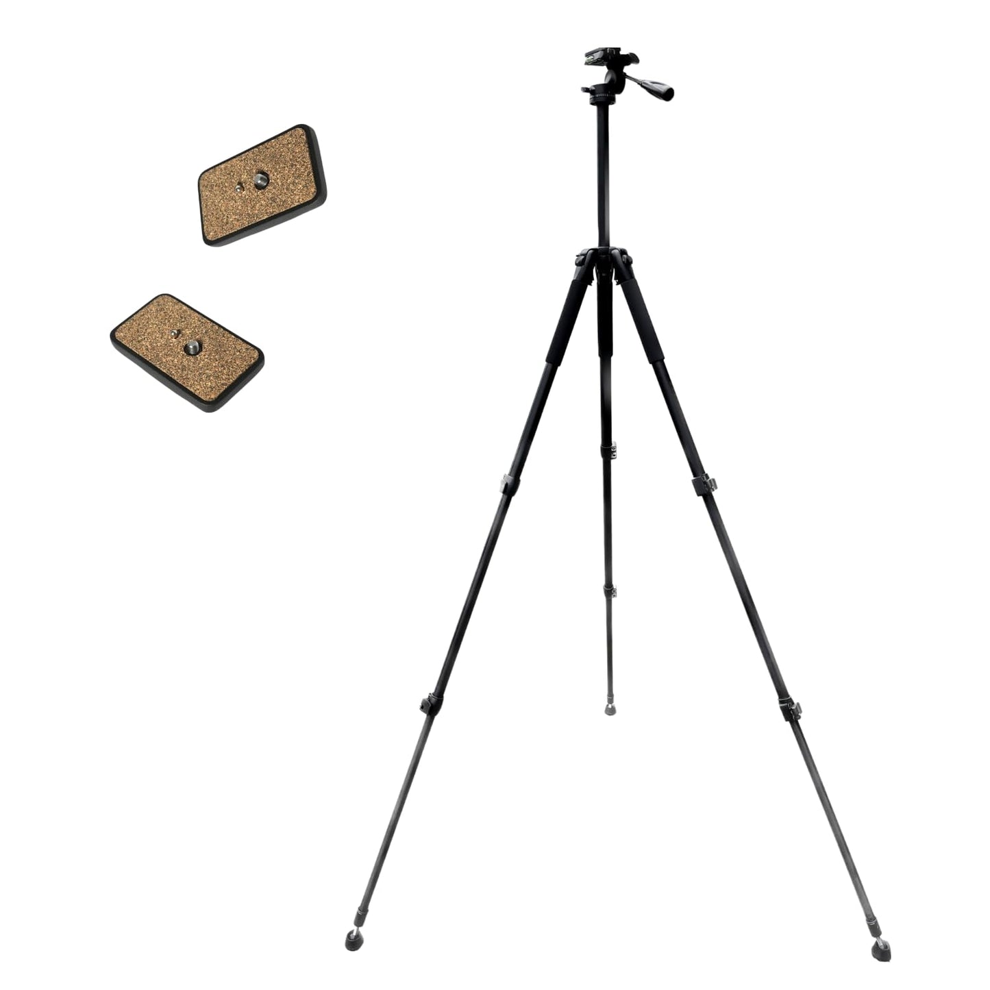 Oberwerk 3000 Tall Tripod & Heavy Duty L-Adapter with 2 Quick-Release Plates - Portable Binocular & Camera Tripod Stand Bundle | Extra Long Extension Up to 78"