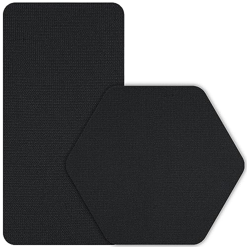 GEAR AID Tenacious Tape GORE-TEX Fabric Patches for Quickly Fixing Holes and Tears in Jackets, Gloves, Rain and Ski Pants, Black, 2.5” x 2.8” Hexagon, 2.5” x 4” Rectangle