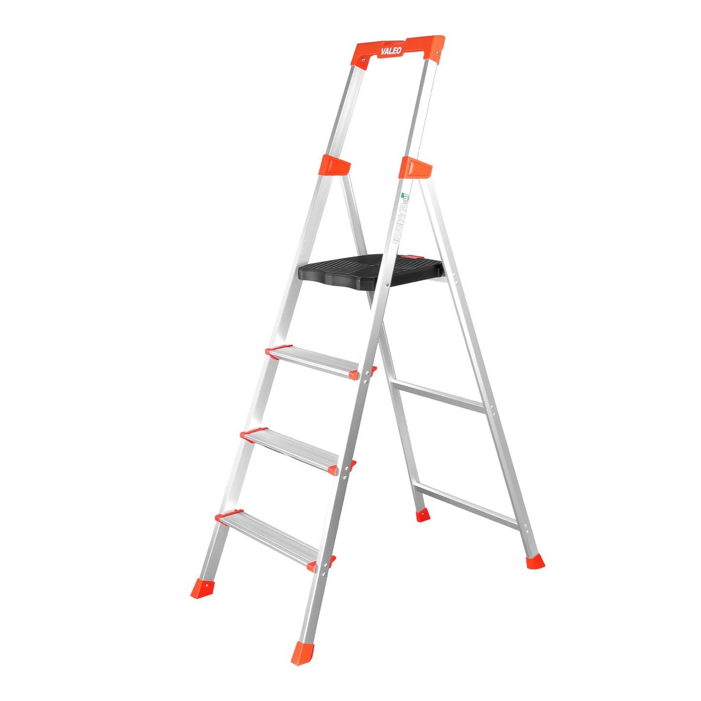 Valeo 4 Step Ladder with XL Platform, 4 Step Aluminum Lightweight Folding Ladder, 330 lbs Weight Rating,Folding Step Stool with Large Anti-Slip Feet,No Assembly Required