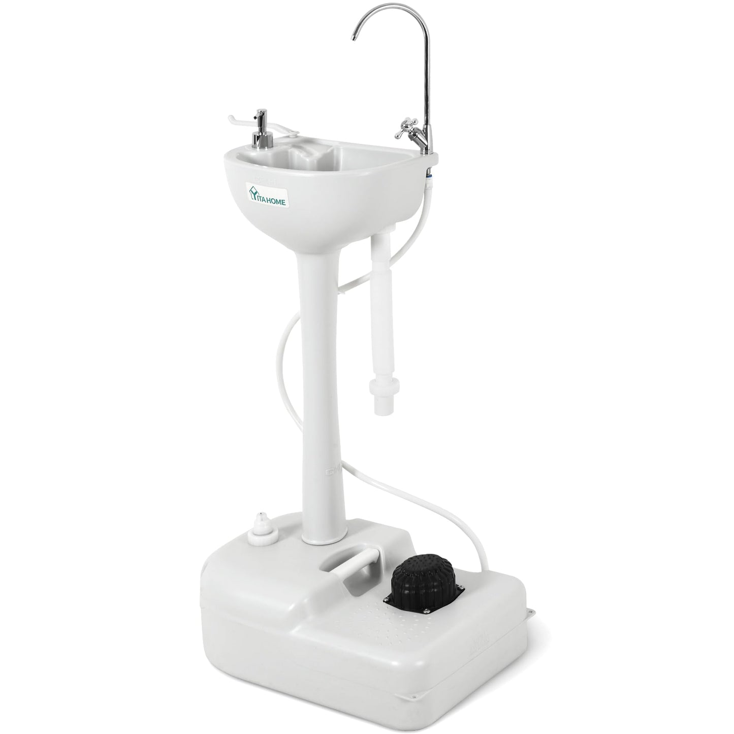 YITAHOME Upgraded Portable Sink Camping Hand Washing Station with 17 L Wash Basin Stand, Rolling Wheels, Soap Dispenser, Towel Holder, for Garden, Outdoor, Travel, Boat, Gather, Indoor, Worksite
