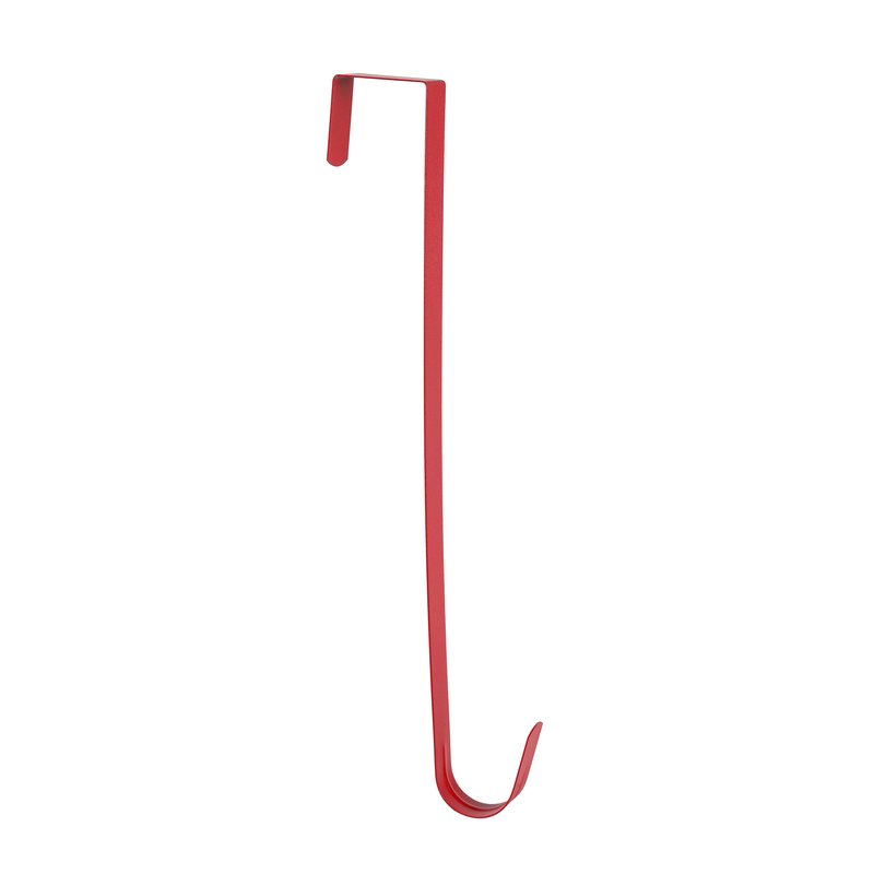 Sattiyrch 12" Wreath Hanger for Front Door,Steel Over The Door Hanger Hook,Wreath Door Hanger (Red,1)