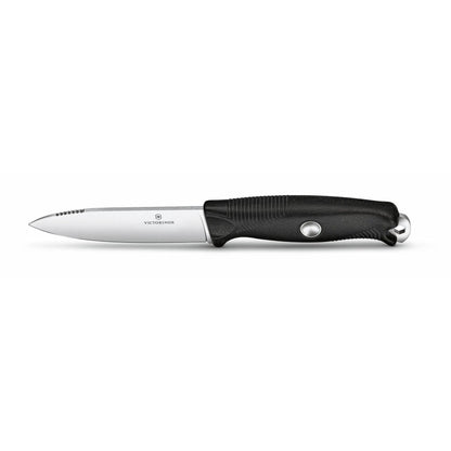 Victorinox Venture Pro Fixed-Blade Full Tang Stainless Steel Outdoor Knife - Bow Drill Divot, Durable Black Handle, Swiss Army Design, Ideal for Camping and Survival