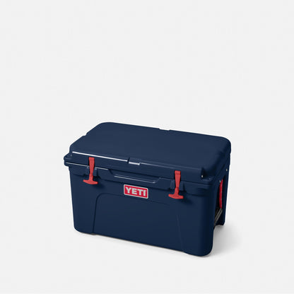 YETI Tundra 45 Cooler, Navy/Rescue Red