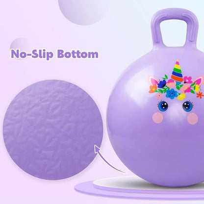 PlayZap Hopper Balls for Kids 6-12 20 Inches Bouncy Ball with Handle 20 Inflatable Bouncing Hopper 50cm Jumping Toys Garden Hopping Toys Girls Boys Gifts