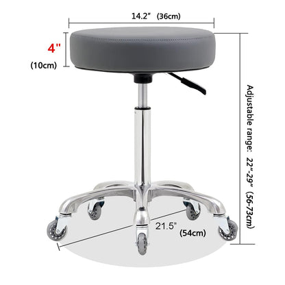 Ainilaily Rolling Stool with Wheels, Heavy Duty 400 lbs Stool for Shop Guitar Lab Tattoo Workbench Medical, Adjustable Swivel Chair (Grey)