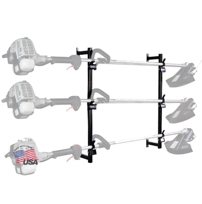 Buyers Products LT12 Landscape Trimmer Edger Locking Rack for Enclosed Trailers & Walls, Made In The USA, Holds 3 Yard Lawn Weed Whackers Tools, Trimmer Holder for Landscape Trailers