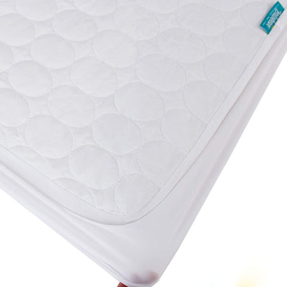 Skiennix Crib Mattress Protector Sheets - Waterproof Quilted Pad Cover, 52” x 28”, White | 2 Pack