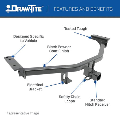 Draw-Tite 76326 Class 4 Class 4 Trailer Hitch, 2 Inch Square Receiver, Compatible with Chevrolet Silverado and GMC Sierra (Please Verify Vehicle Application)