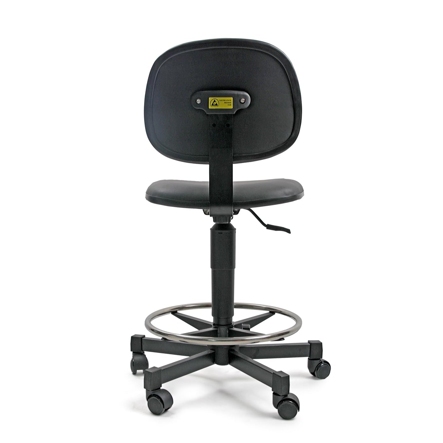 SigmaForce Ergonomic PU Leather Drafting Chair, 21"-31" Adjustable Height, 18" Footring, Padded Sponge Seat, 300 lb Capacity, Comfortable Back Support Task Stool for Lab, Workshop and Home Office