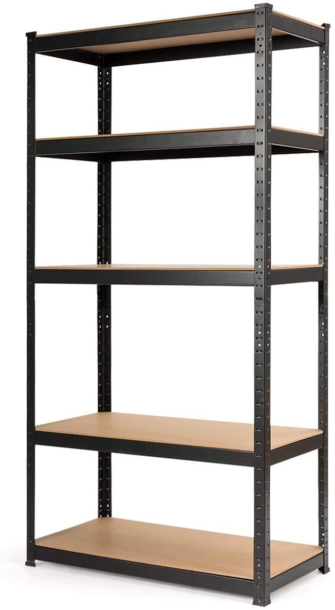 ReunionG 5-Shelf Metal Shelving Unit, Heavy Duty Storage Rack, Steel Organizer Shelves, Bolt-Free Assembly Adjustable Shelves, 36''L X 18''W X 72''H