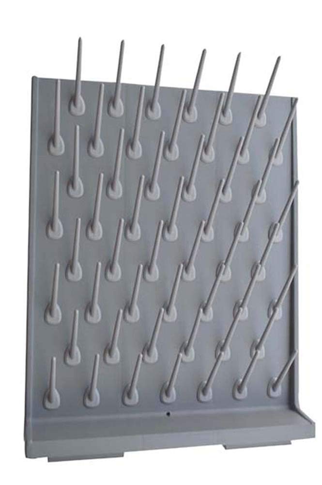 Heytaful Lab Drying Racks Pegboard Bench-top Wall-Mount Laboratory Glassware Cleaning Polyethylene Equipment (52 Grey)