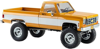 FCX18 FMS 1/18 Chevrolet K10 RC Truck Officially Licensed 4WD RC Crawler 2 Speeds Switch with LED Lights Off-Road RC Model for Adults (Yellow)