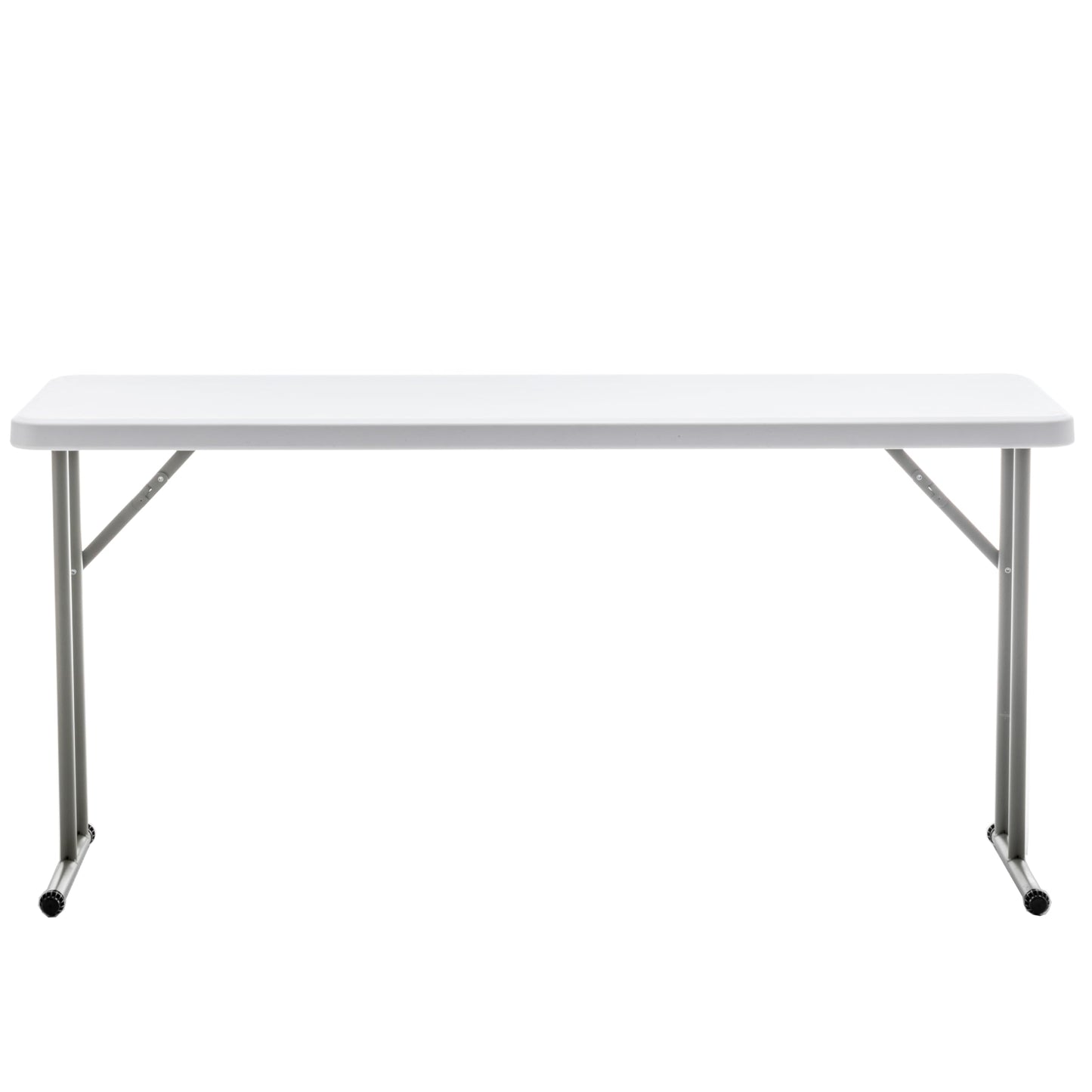 BTEXPERT Set of 10, 5-Foot - 60" Long White Plastic Folding Seminar Training Table Portable 18" Wide Narrow, 29" High, Events Indoor Outdoor Lightweight