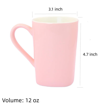 12oz Ceramic Coffee Mug Pink Coffee Mug Heart Shaped Pattern Design Heart Gift for Mother's Day Women Mom
