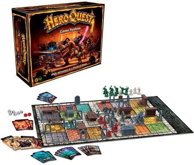 Hasbro Gaming Avalon Hill HeroQuest Game System Tabletop Board GameImmersive Fantasy Dungeon Crawler Adventure Game for Ages 14 and Up2-5 Players