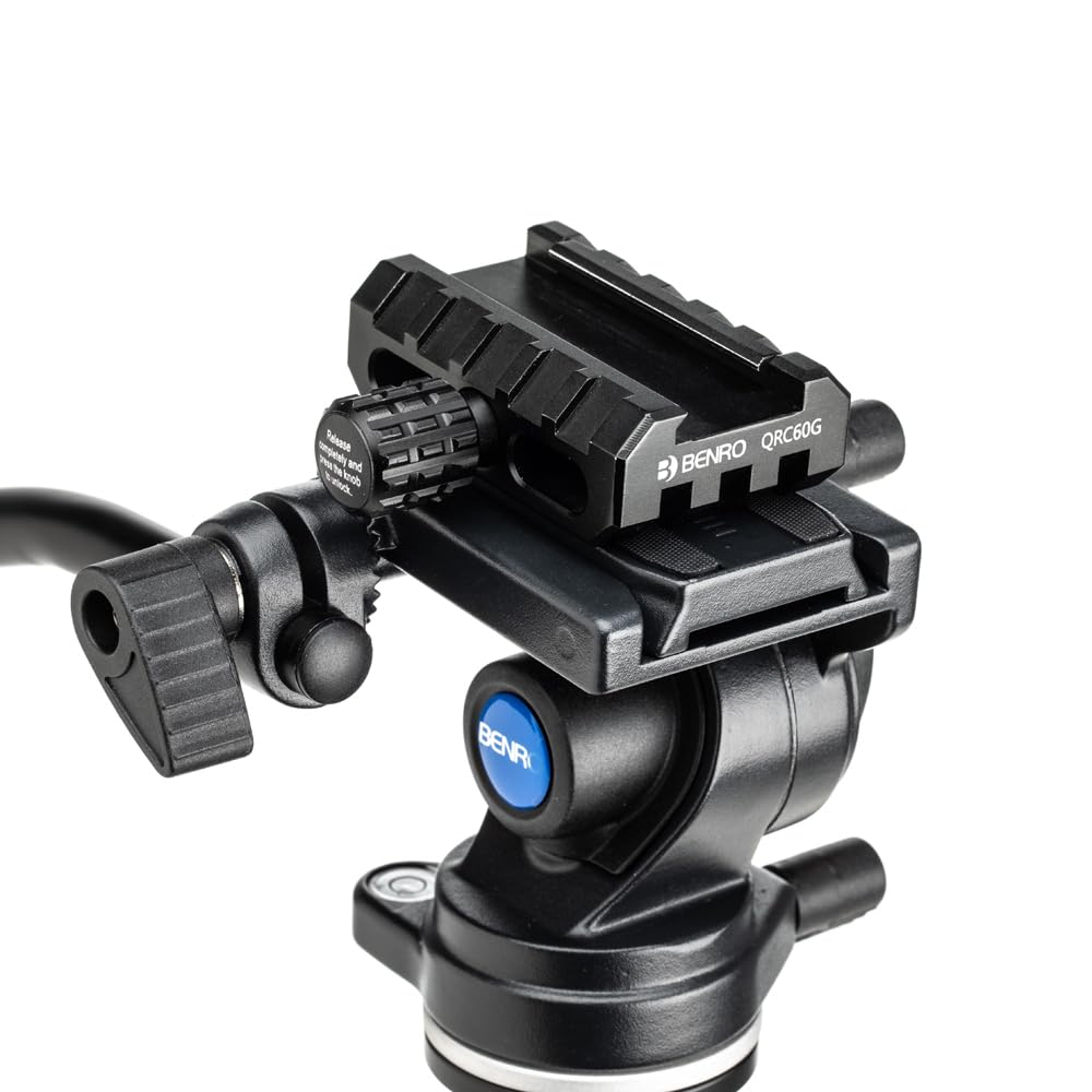 Benro Slim Aluminum Lightweight Tripod Kit for Spotting Scopes, Binoculars, Rifle Range, Outdoors, Case,Twist Locks, Smooth Fluid Head, Adjustable Legs, Arca Type QR, 57" Max Ht, 5.5lb Payload