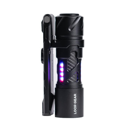 LOOP GEAR SK03 RGB Pro EDC Rechargeable Flashlight, 8-Color RGB Sidelight & 1000 Lumen, IP68 Waterproof, Magnetic Stand, Built-in Multi-Tool – Mini Torch for Emergencies, Camping (Black)